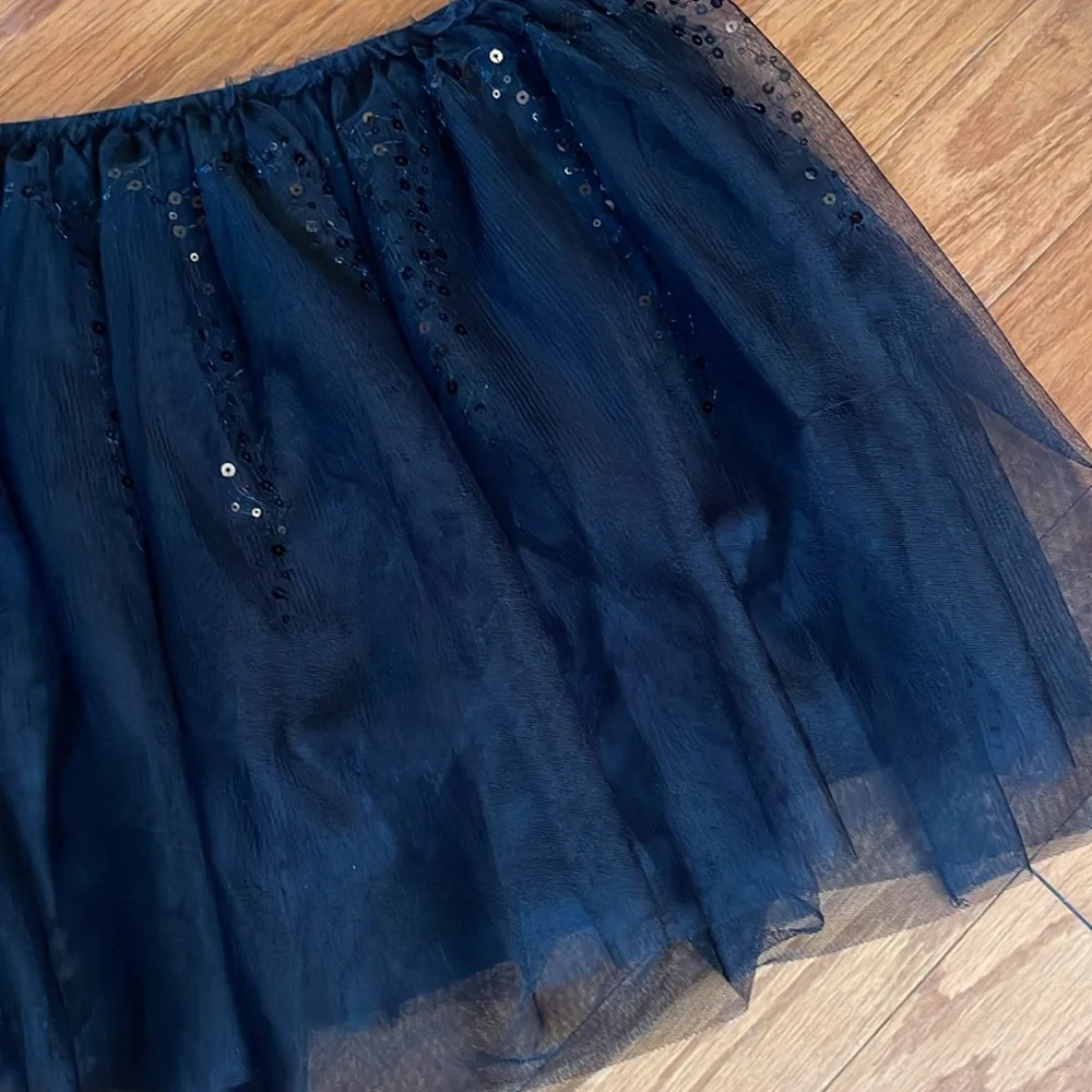 Justice Black Sequin Tulle Skirt